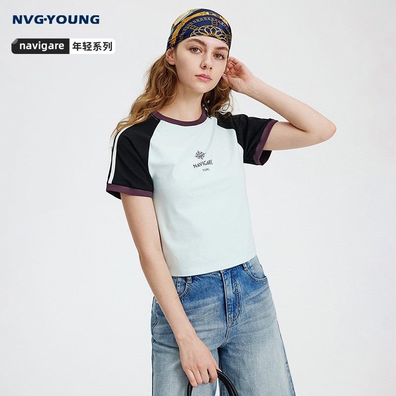 Navigare意大利小帆船圆领短袖T恤女2026夏季新款凉感百搭套头衫,女装/女士精品,T恤,淘宝优惠券,粉丝福利购,淘宝优惠卷