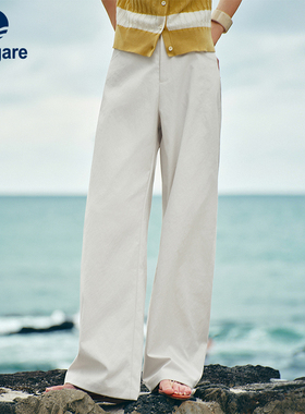 Navigare意大利小帆船白色休闲裤女2026春夏新款百搭显瘦香蕉裤