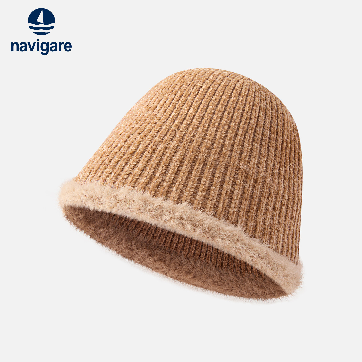 Navigare意大利小帆船针织帽子休闲渔夫帽男女同款透气毛线盆