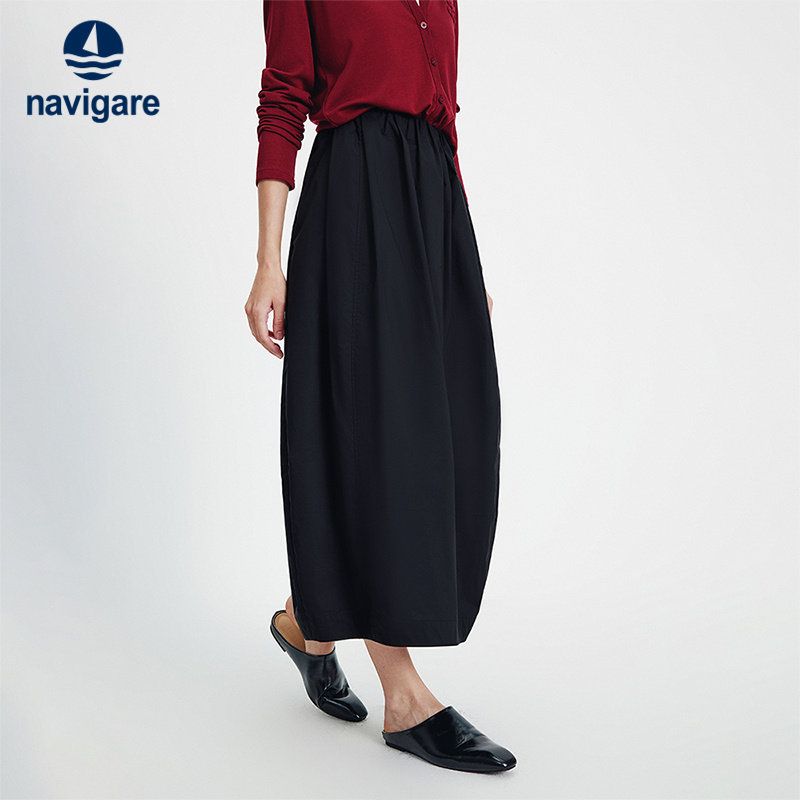 Navigare黑色茧型半身裙女春夏款309元