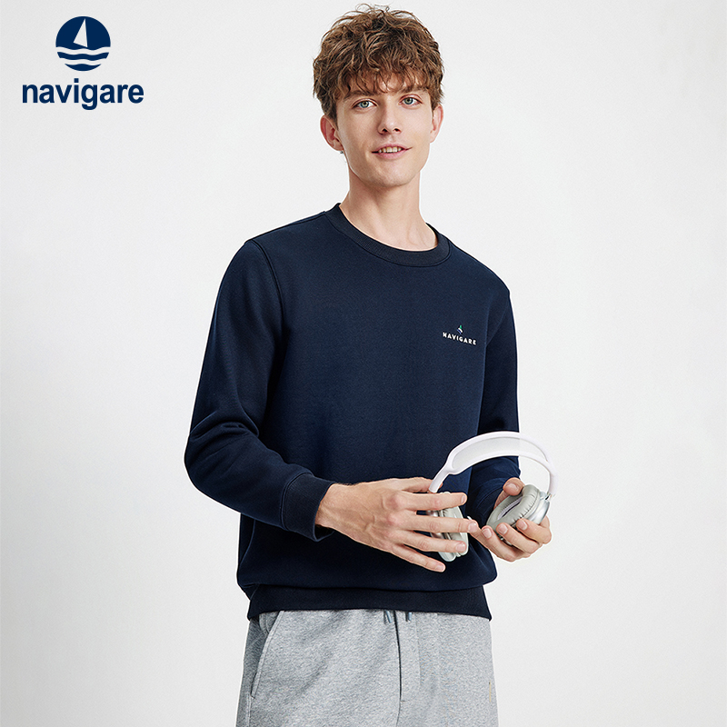 Navigare圆领加绒套头卫衣