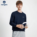 通勤套头衫 加薄绒秋冬新款 圆领卫衣男士 Navigare意大利小帆船时尚