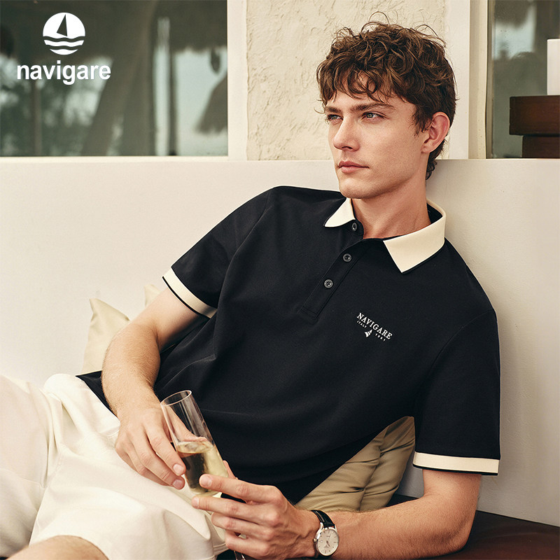 [防蚊]Navigare意大利小帆船弹力短袖POLO衫男2026