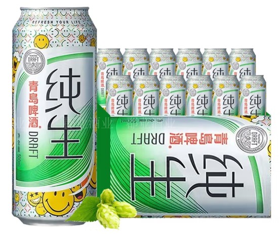 青岛啤酒（Tsingtao）纯生8度500ml*24听