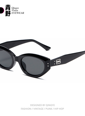 gm复古猫眼墨镜女高级感美式2025新款太阳眼镜夏季防紫外线显脸小