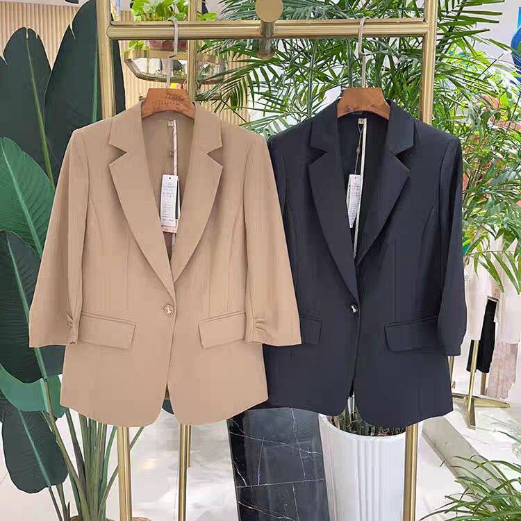 HW387西装外套女式长袖西装2026年春秋季新款显瘦宽松气质单薄