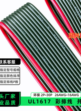 冠兴捷UL1617并排线12P红边黑色排线20AWG镀锡铜18AWG电子线16AWG