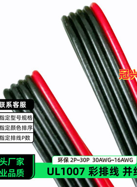 冠兴捷 UL1007并排线5P红边黑色排线20AWG镀锡铜18AWG电子线16AWG