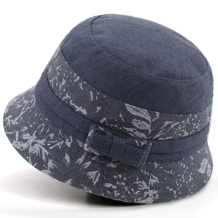 中老年人帽子女妈妈春秋天薄款 盆帽老人奶奶布帽老太太渔夫帽夏季