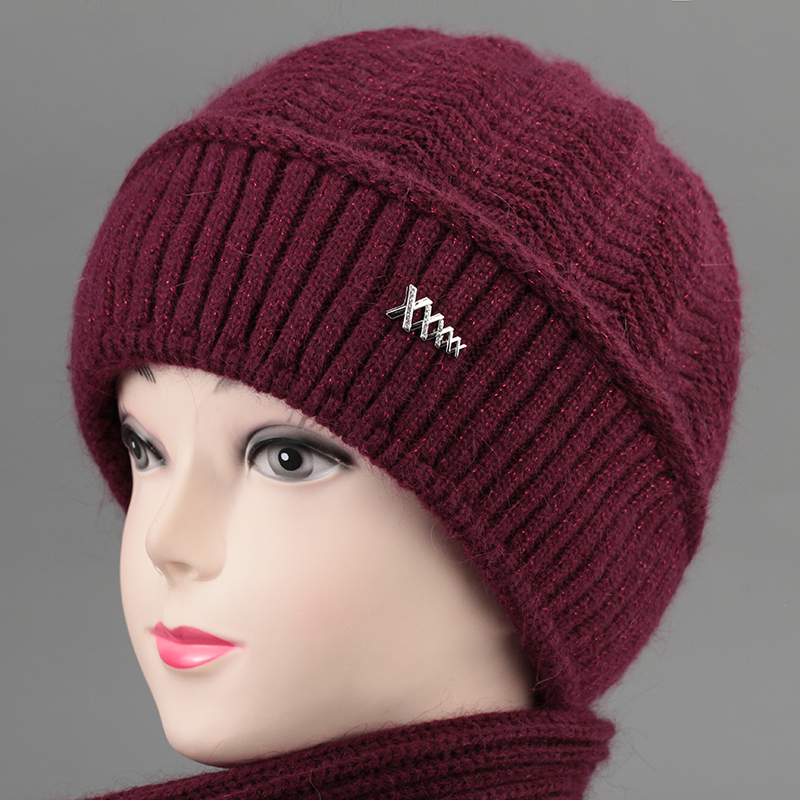 冬天中老年人帽子女毛线帽加绒针织帽妈妈奶奶保暖帽老太太套头帽