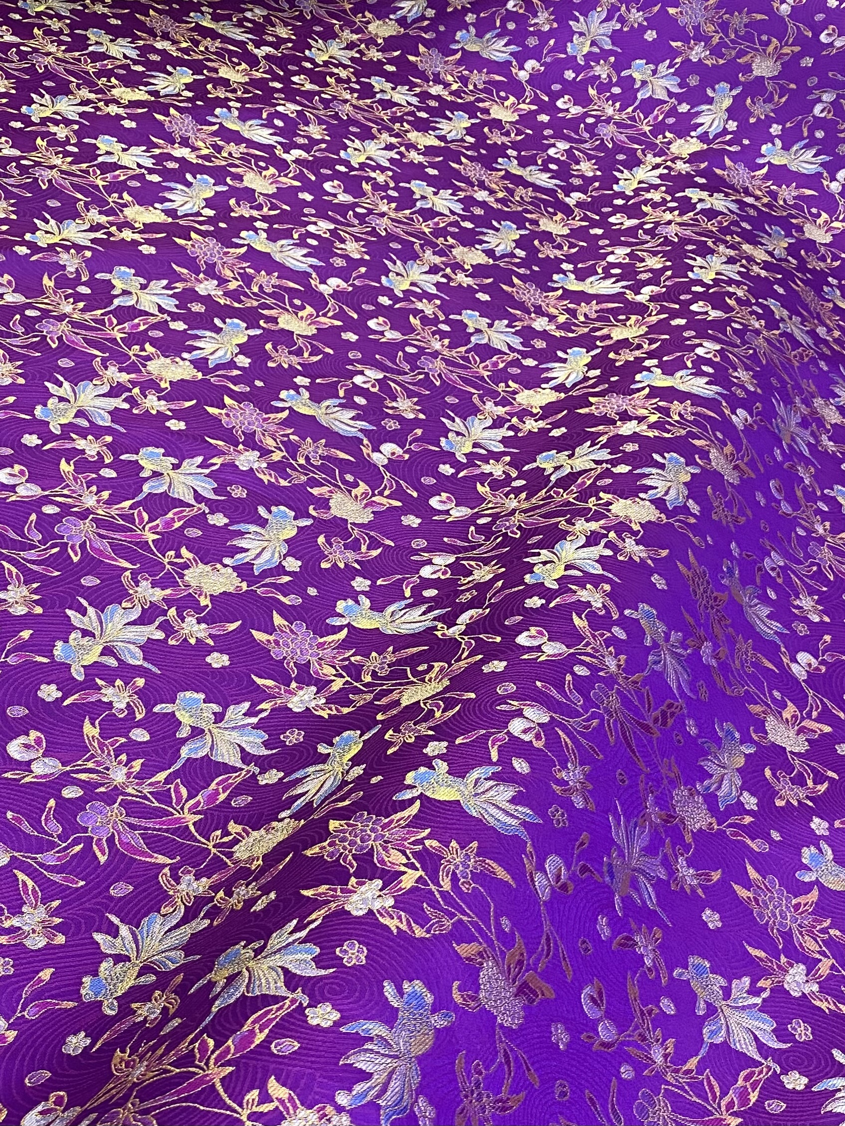 140门幅织金宋锦金鱼（拍一米送10公分    109号