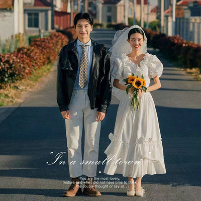 登记2024新款领证缎面轻婚纱甜美