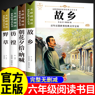 故乡鲁迅原著正版 小说散文读本鲁迅 六年级上册必读正版 小学生课外阅读书籍朝花夕拾呐喊野草作品全集经典 故乡 课外书 全套4册