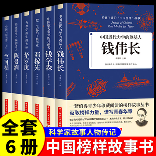 全6册 近代力学钱伟长+航天钱学森+竺可桢+华罗庚+陈景润+两弹元勋邓稼先 中国爱国科学家的故事 科学名人传青少年课外阅读书籍