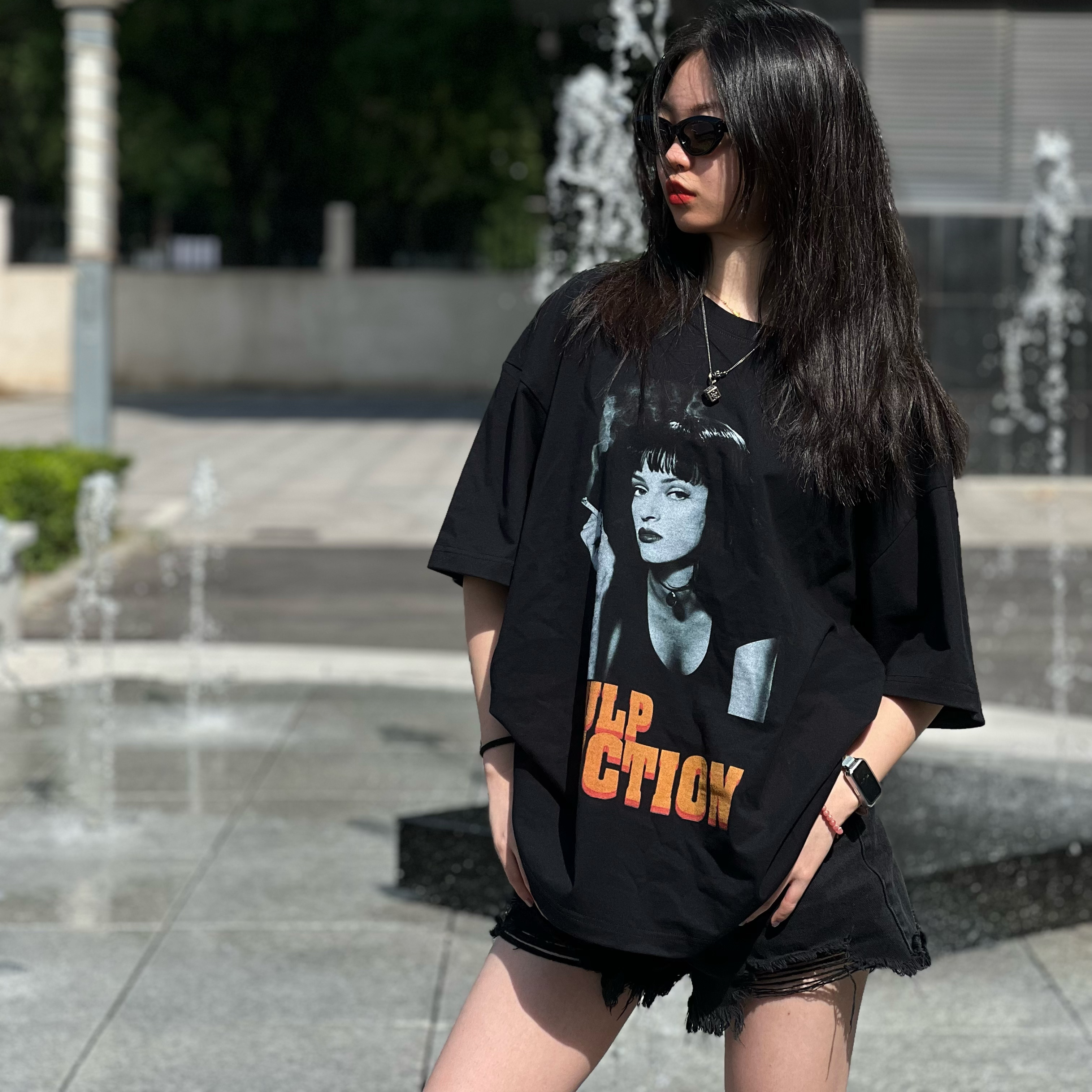 重磅美式复古休闲T恤男女同款