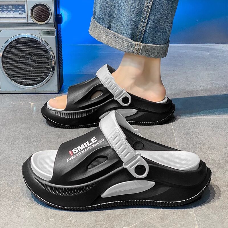 BEACH SHOES FOR MEN WEAR THICK-SOLED NON-SLIP DRIVING SLIPPERS FOR TEENAGERS IN SUMMER AND SPORTS SANDALS FOR OUTDOOR TRENDY MEN