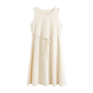 【凉爽薄荷】丝光棉顺滑无袖收腰女短袖睡裙海澜优选夏季热卖