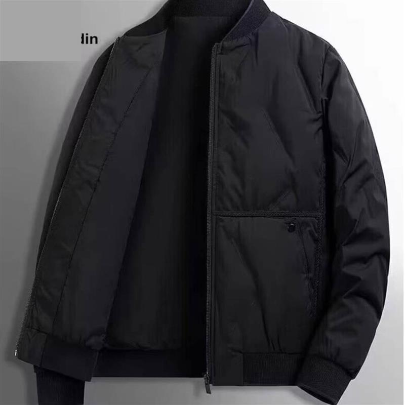 点击率男装专卖店高档男士加绒羽绒服韩版短款立领棉衣夹克外套男
