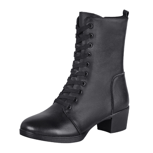 2025秋冬新款真皮软底舞蹈鞋广场舞女鞋连底跳舞鞋女士水兵舞靴子