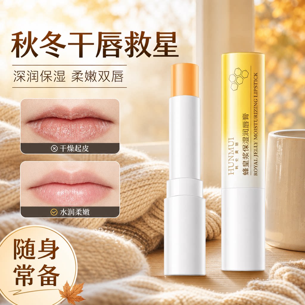 蜂皇浆保湿蜂蜜润唇膏女滋润秋冬季淡化唇纹嘴唇去死皮防干裂唇膏