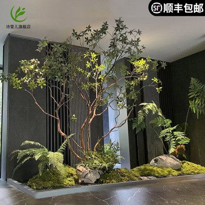 高端仿真马醉木绿植造景橱窗仿生植物装饰树大型假树简约室内景观
