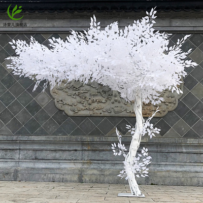 仿真白色榕树许愿树橱窗装饰婚庆摄影道具假银杏仿真榕树装饰