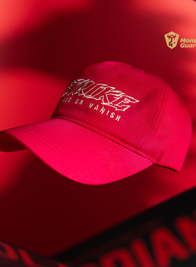 Monster Guardians马年限定吸湿排汗可调节红色运动刺绣鸭舌帽