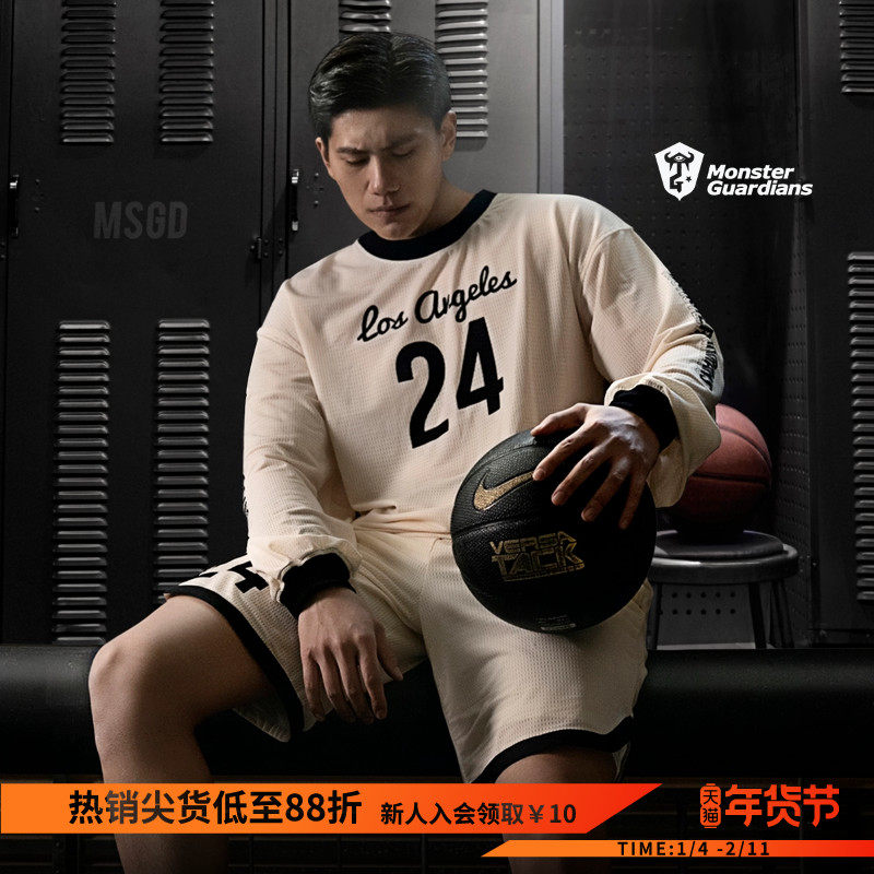 Monster Guardians 轻薄透气网眼长袖男 24号篮球高弹宽松运动T恤,运动服/休闲服装,运动T恤,淘宝优惠券,粉丝福利购,淘宝优惠卷