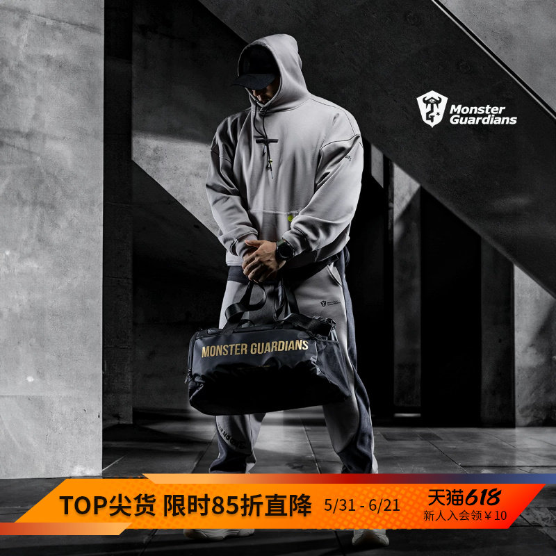 Monster Guardians 勇者无畏系列男子天丝绒连帽套头宽松运动卫衣