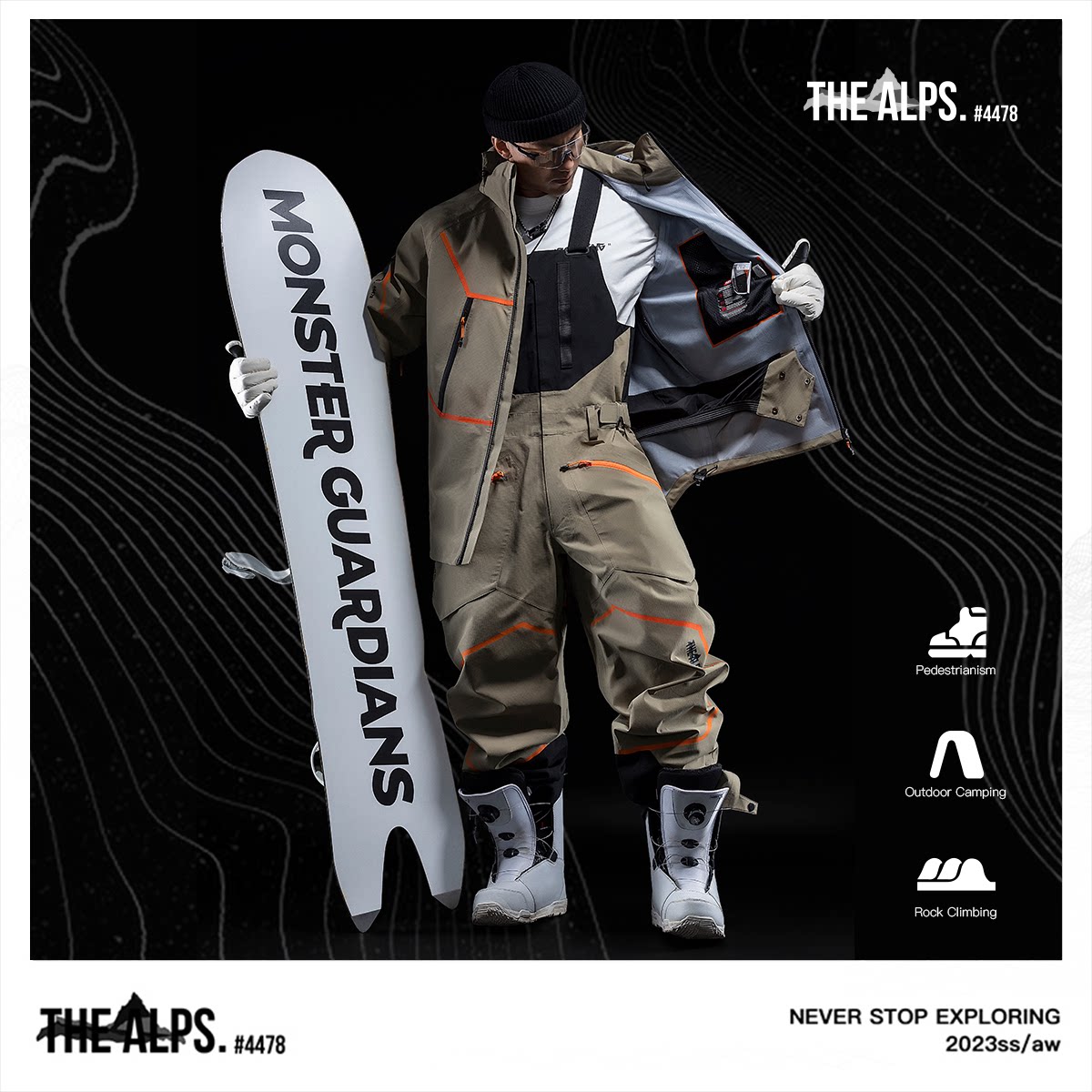 Monster Guardians【RECCO救援系统】防风防水透湿宽松运动滑雪服