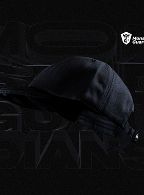 Monster Guardians 品牌定制黑色运动刺绣立体鸭舌帽