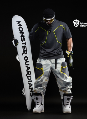 Monster Guardians 品牌定制户外黑色保暖防滑滑雪手套