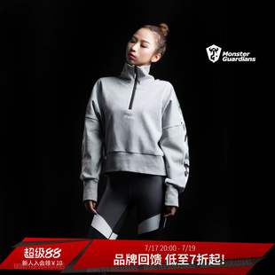 Monster Guardians恣意系列女子高领加绒卫衣蝙蝠袖套头衫