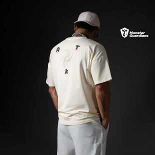 Monster Guardians 未来感系列夏季男子大板型棉氨亲肤运动短袖