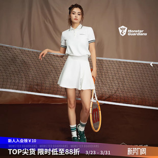 运动裙套装 POLO衫 女夏 Guardians复古休闲网球羽毛球短袖 Monster