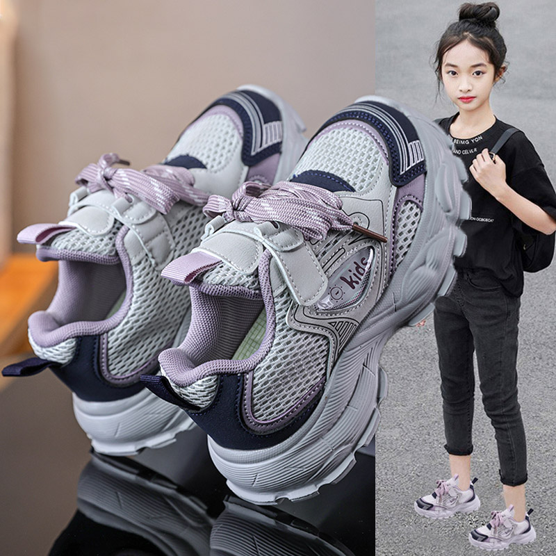 帮登正品女童鞋2025秋季新款儿童网面透气跑步运动鞋中大童女孩休