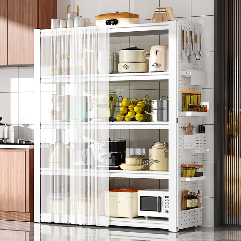 厨房置物架落地多层多功能家用微波炉烤箱收纳架货架锅架橱柜架子