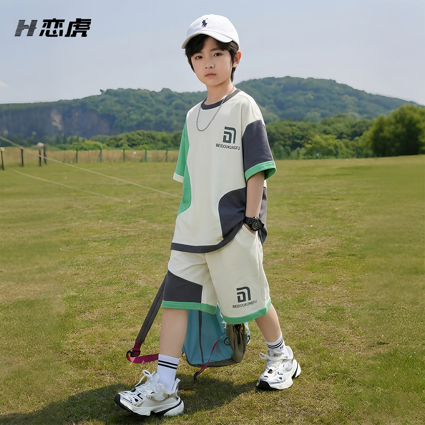 男童夏季套装薄款2026新款儿童夏装男孩帅气运动装男孩衣服中大童