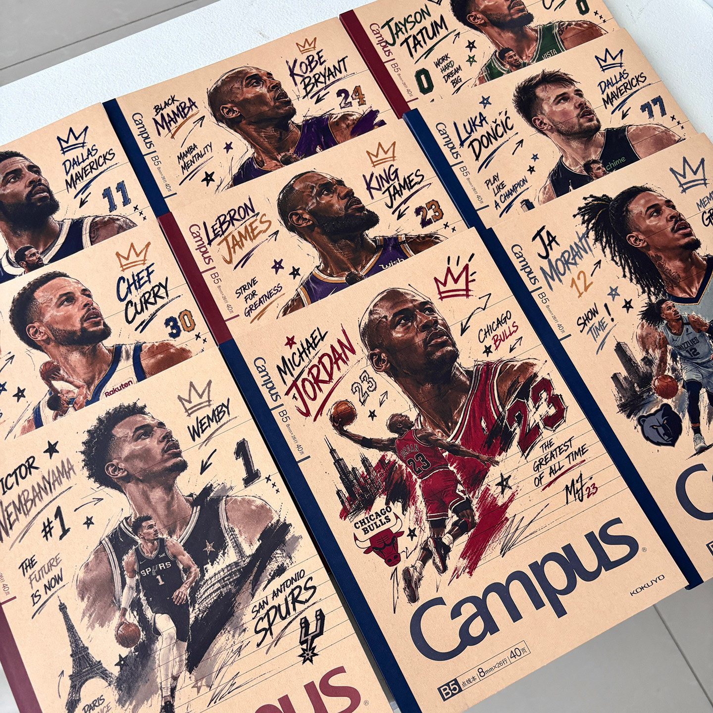 新款KOKUYO国誉NBA篮球明星笔记本Campus学生詹姆斯库里记事本B5