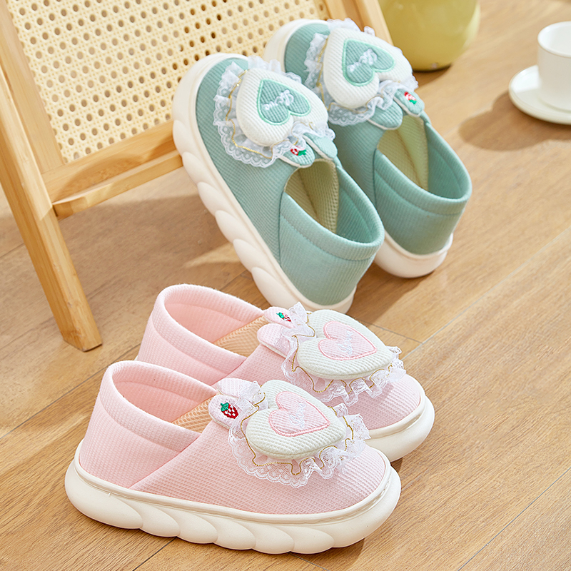 月子鞋春秋季厚底透气室内棉拖鞋