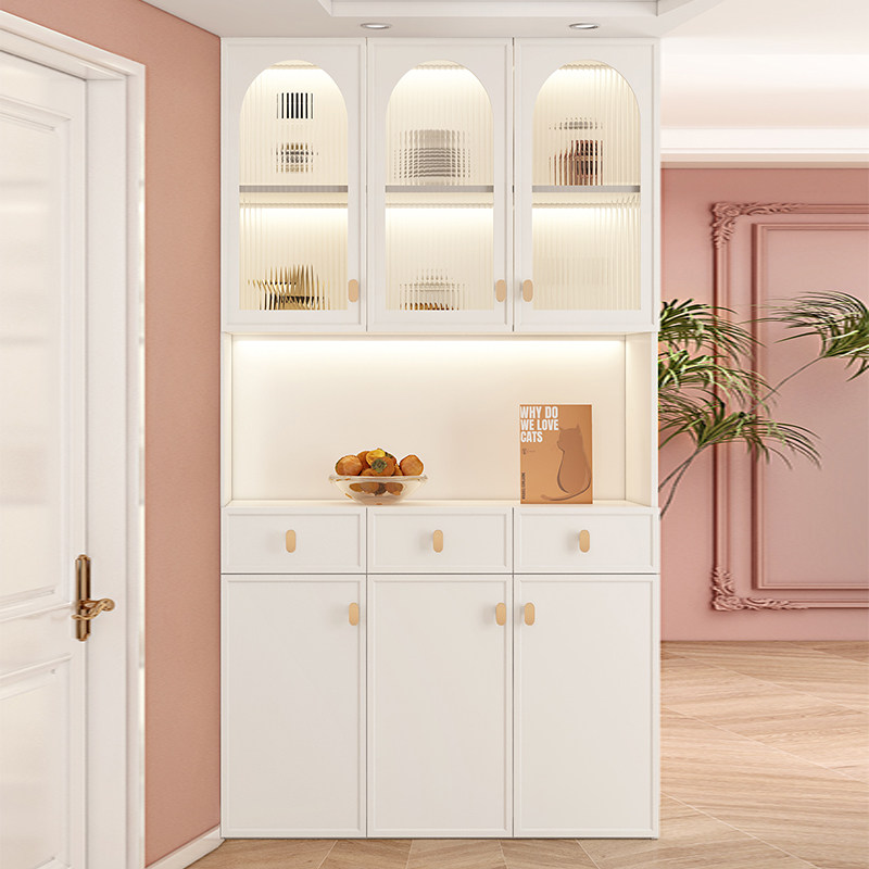 家用2025新款法式奶油风厨房餐边柜小户型一体靠墙储物高柜定制,住宅家具,餐边柜,淘宝优惠券,粉丝福利购,淘宝优惠卷