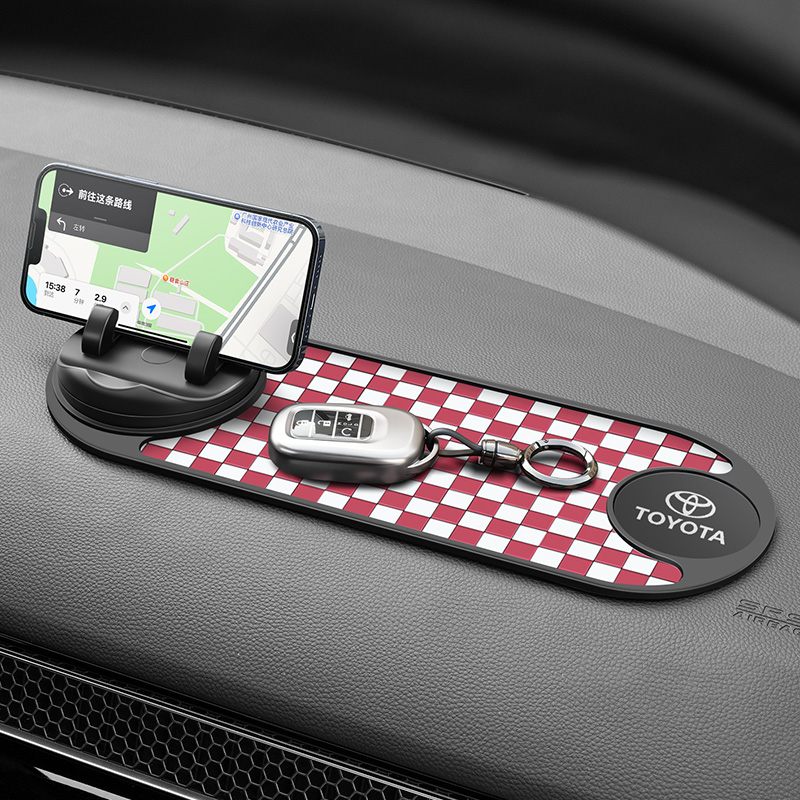 2025新款多功能汽车防滑垫车载手机导航支架中控台放置垫带停车牌