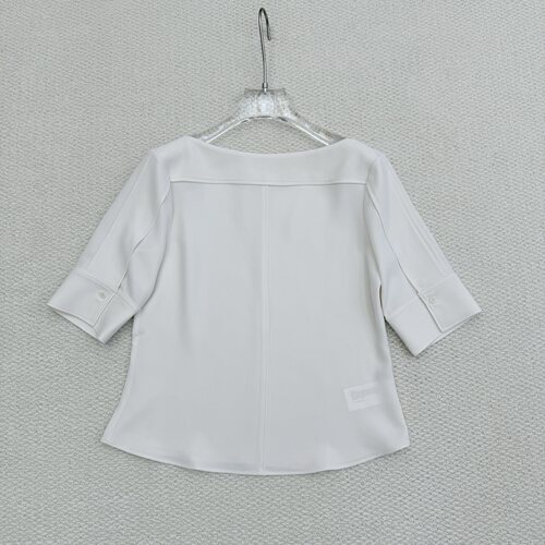 Th同款 2026春夏新品优雅女装 三醋酯混纺船领中袖衬衫 Q0109507