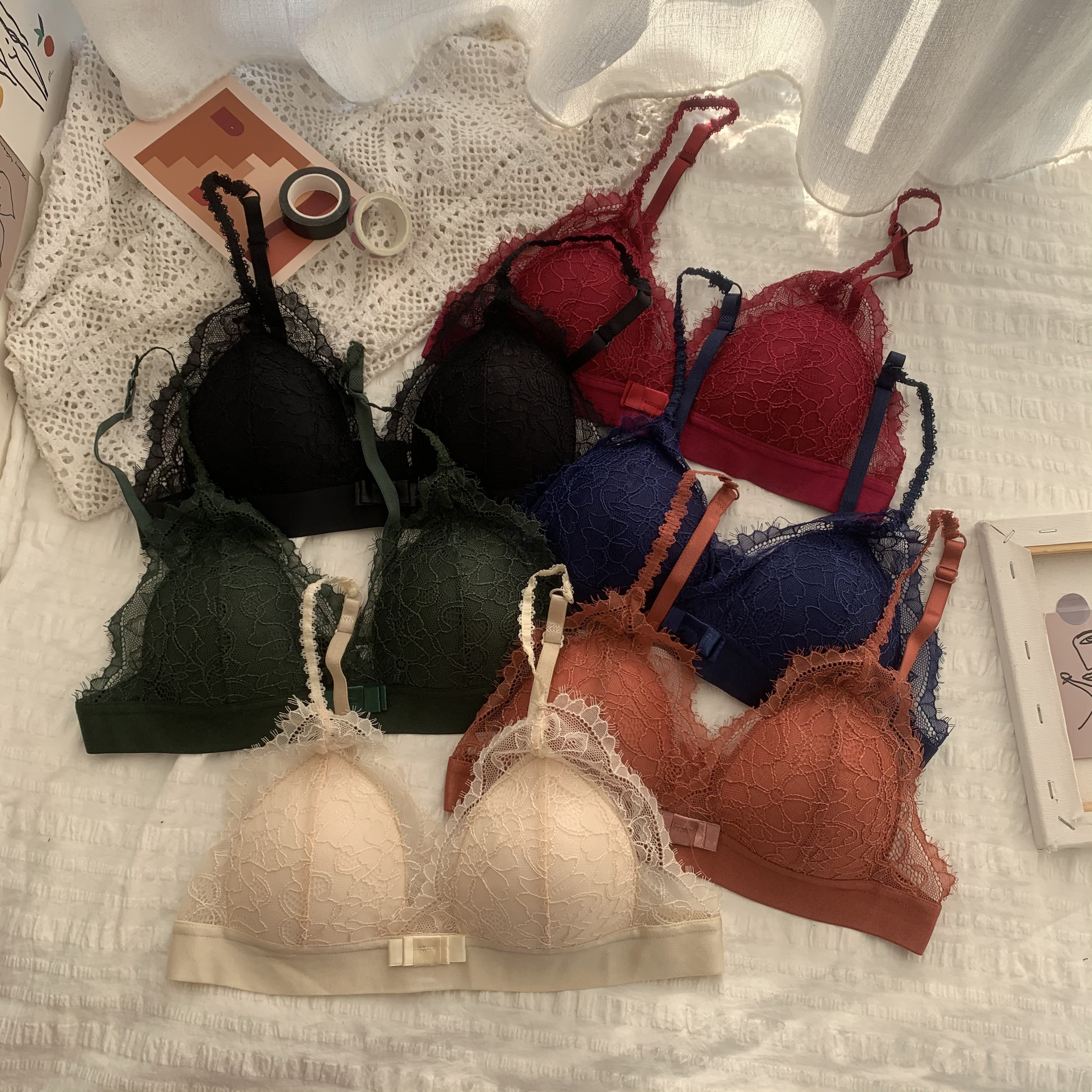 Korean French triangle cup lace without steel ring