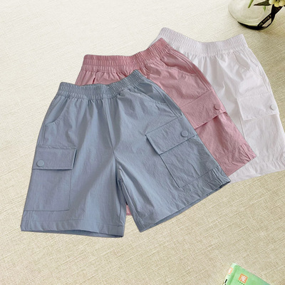女童速干短裤夏季薄款透气工装裤