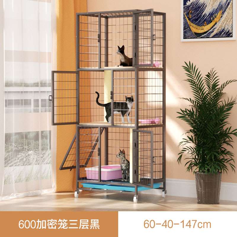 高档欣乐森猫笼木板平台家用室内不占地小型窄高小户型猫笼子三层