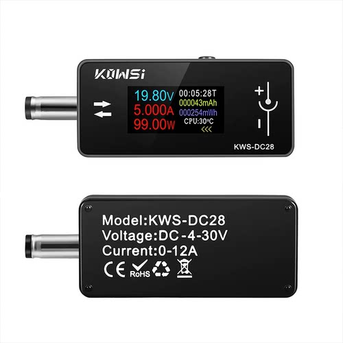KWS-DC28电压电流表功率计0.96寸TFT高清显示DC5.5*2.5接口测试仪
