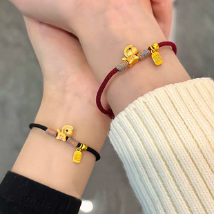 手链马年本命年女款红绳小马男士纯银999太岁男款红色编绳女金色