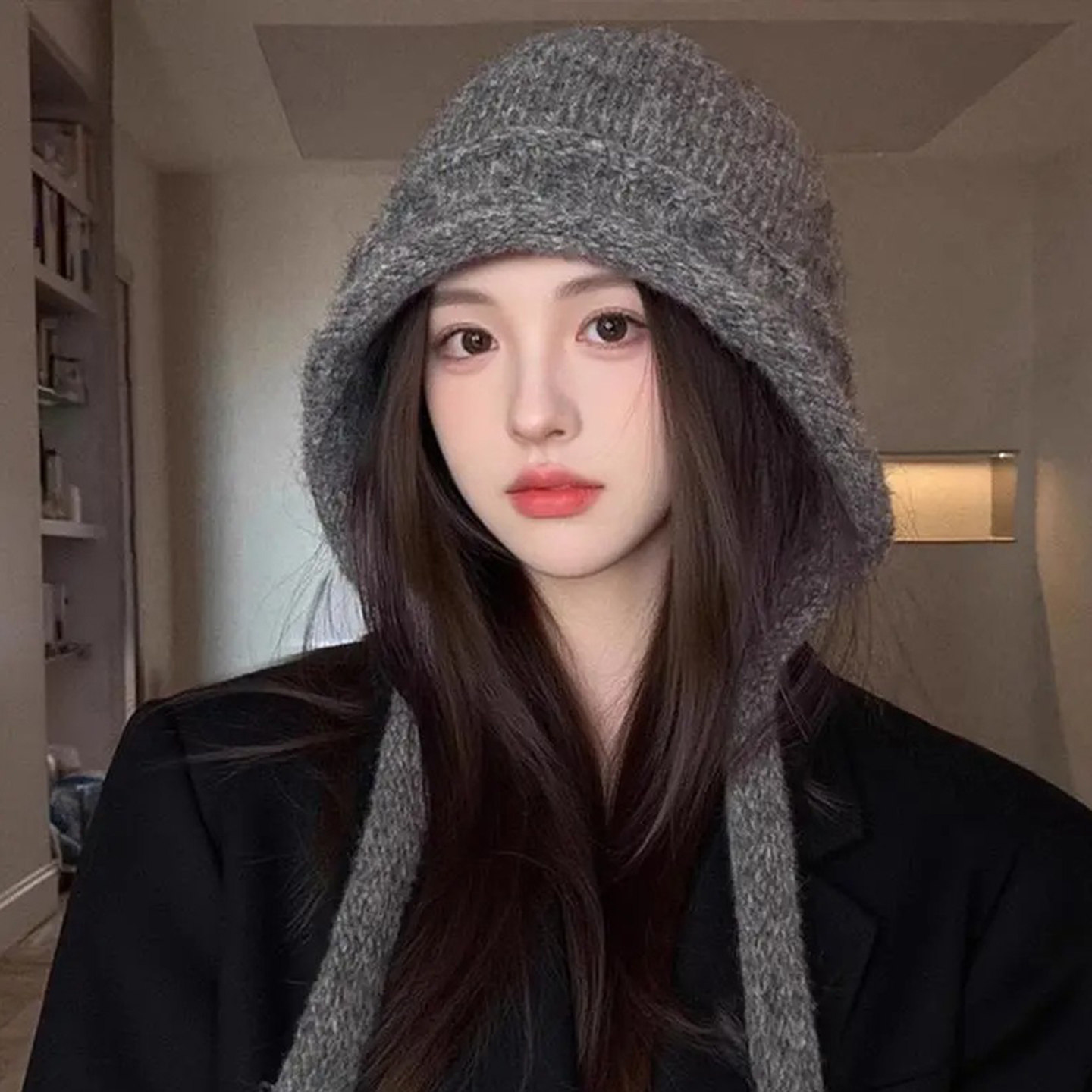 显脸小适合方圆脸不掉毛不扎皮肤