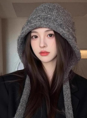 帽子女款2025新款时尚洋气女士冬加厚冬天毛线帽显脸小适合方圆脸